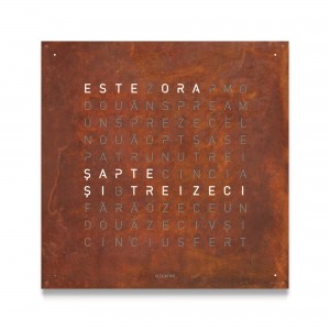 QLOCKTWO, Ceas de perete, din otel